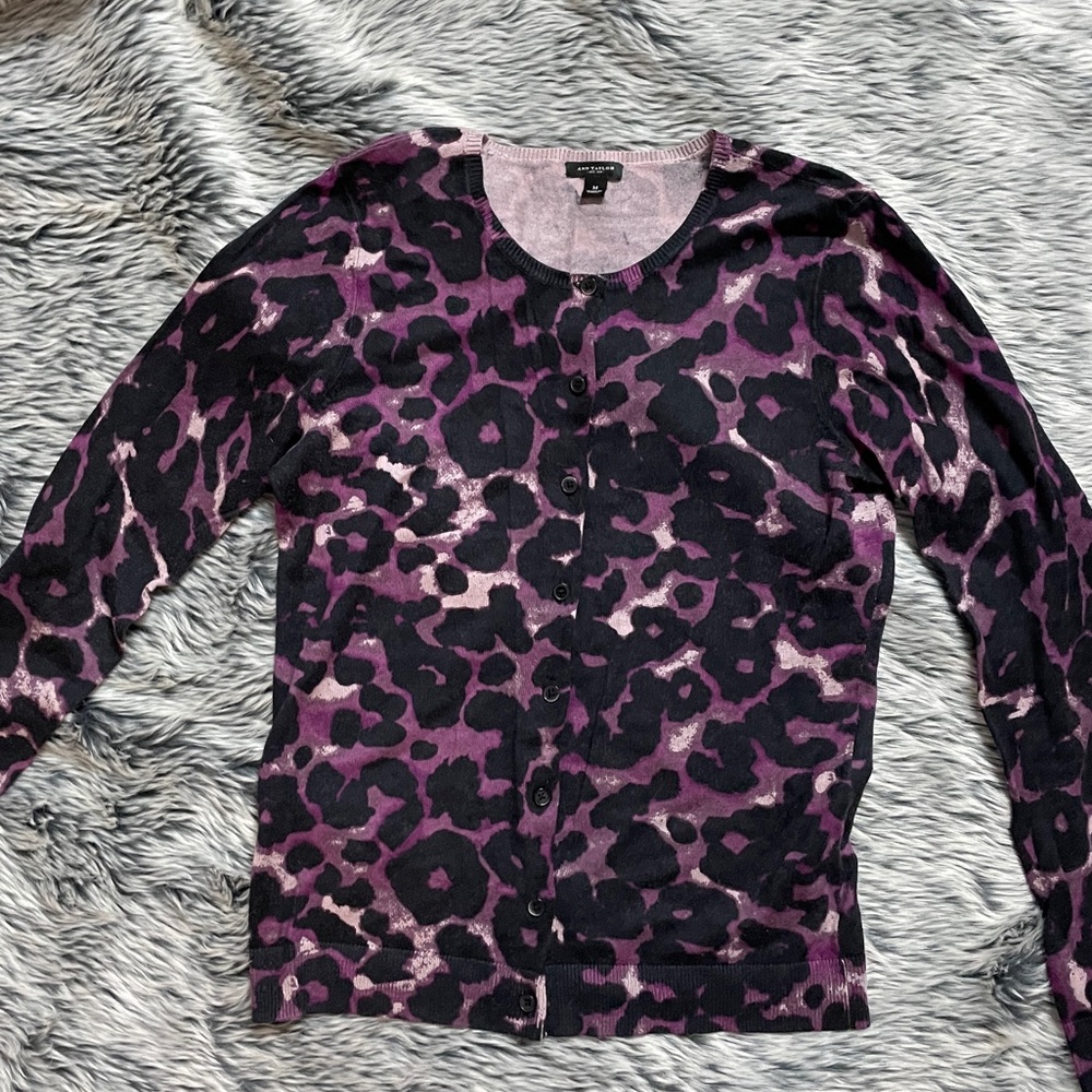 Ann Tylor Animal Print Cardigan
